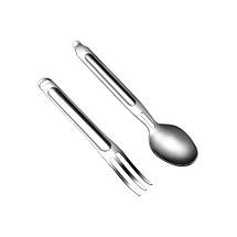 Туристичний набір ложка-виделка NexTool Portable Stainless Steel Tableware, нержавіюча сталь, фото 5