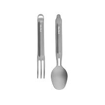 Туристичний набір ложка-виделка NexTool Titanium Tableware Set, титан, фото 4
