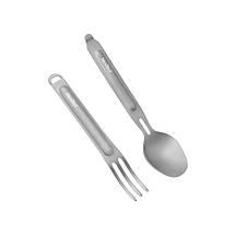 Туристичний набір ложка-виделка NexTool Titanium Tableware Set, титан, фото 5