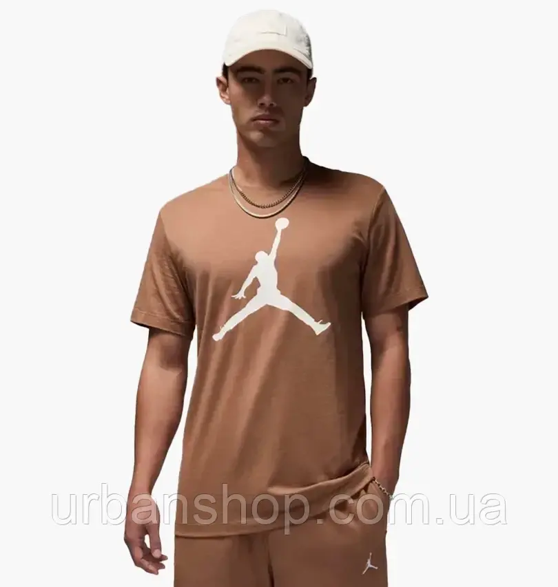 Urbanshop com ua Футболка чоловіча Air Jordan M J Jumpman Ss Crew Brown CJ0921-223 РОЗМІРИ ЗАПИТУЙТЕ