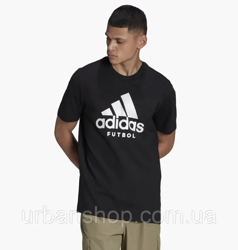 Urbanshop com ua Футболка чоловіча Adidas Futbol Logo Tee Black Ha0899 РОЗМІРИ ЗАПИТУЙТЕ