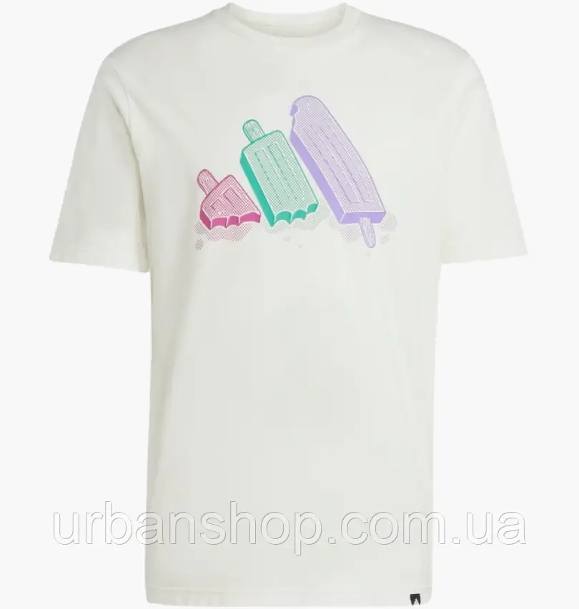 Urbanshop com ua Футболка чоловіча Adidas Lounge Ice Graphic White JJ4020 РОЗМІРИ ЗАПИТУЙТЕ