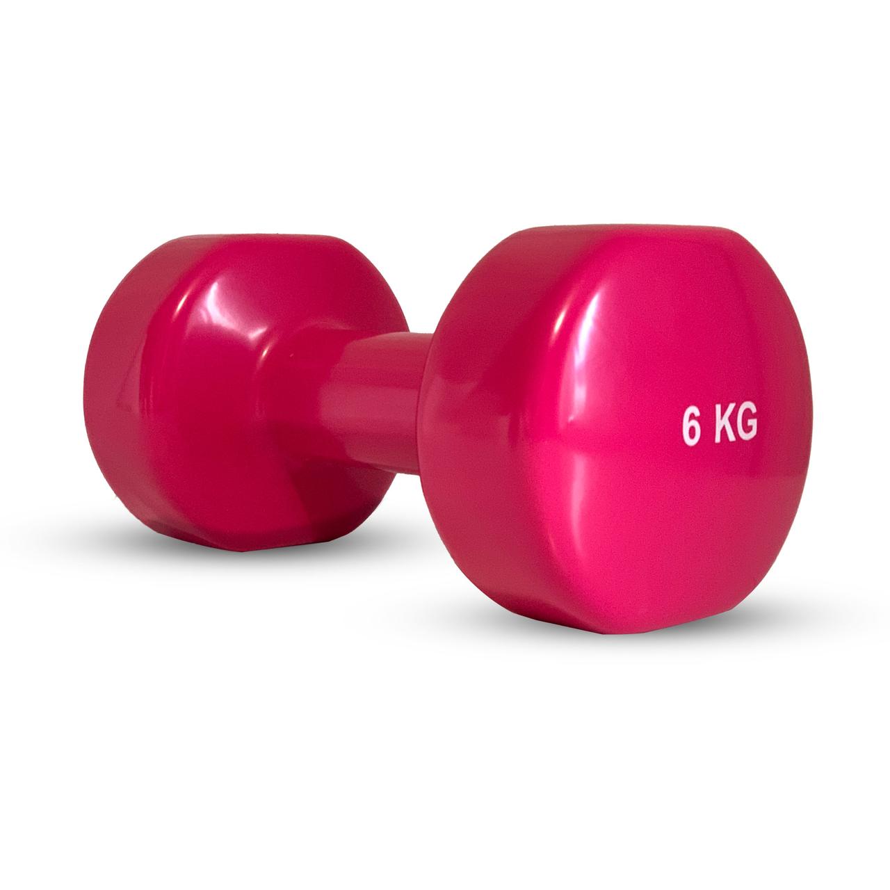 Гантель вінілова Stein 6 кг/шт/рожева