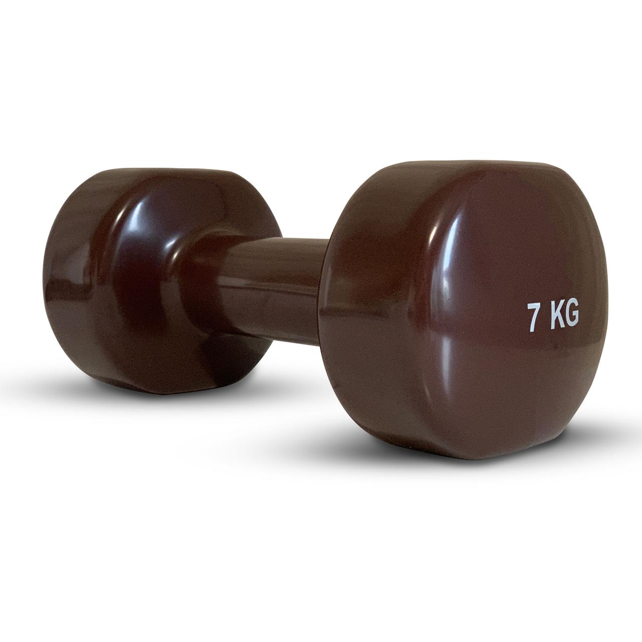 Гантель вінілова Stein 7 кг/шт/коричнева