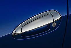 Накладки на дверні ручки з верхньою частиною (4 дверні., Нерж) Carmos - Турецька сталь для Fiat Punto Grande/EVO 2006-2018 рр