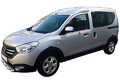 Окантовка вікон (2 шт., нерж.) OmsaLine - Італійська нержавійка для Dacia Dokker 2013-2022 рр