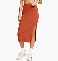 Urbanshop com ua Спідниця жіноча Nike Chll Knt Rib Md Orange FQ1636-825 РОЗМІРИ ЗАПИТУЙТЕ