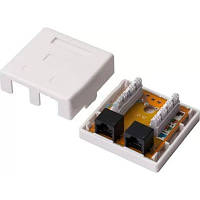 Розетка мережива RJ45x2 UTP cat.5e Kingda (KD-WP6035-C5e) RJ