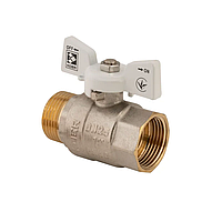 Кран кульовий Koer 1" ГШМ (KR.218.W) білий з латунним кульовим механізмом для води з різьбовим підключенням 1"