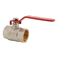 Кран кульовий Koer 1 1/4" ГГР з хромованим покриттям та ручкою червоного кольору (KR.214) (KR0023)