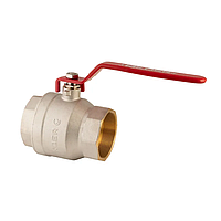 Кран кульовий Koer KR.214 - 3" FF ГГР (ручка "важіль" червона) (KR4951) з латунним кульовим затвором для води