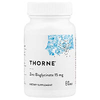 Бісгліцинат цинку, Zinc Bisglycinate, Thorne, 15 мг, 60 капсул