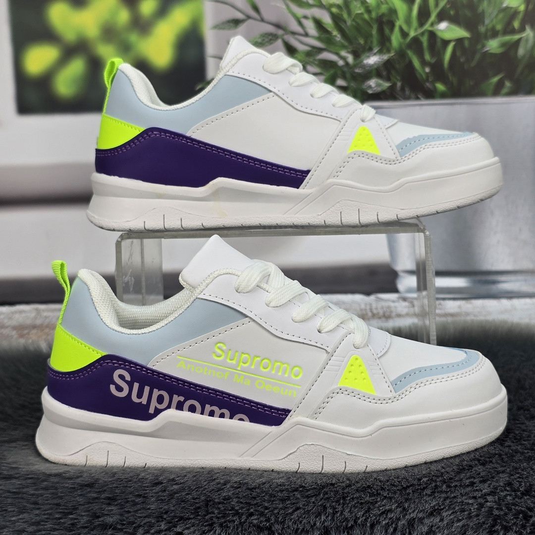 Кросівки жіночі FDEK білі з фіолетовим еко-шкіра 8046