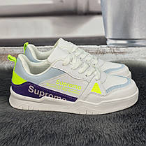 Кросівки жіночі FDEK білі з фіолетовим еко-шкіра 8046, фото 4