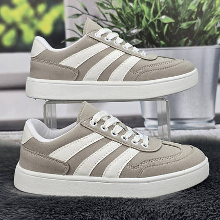 Кросівки жіночі Bromen сірі демісезонні на шнурках 8047, фото 1