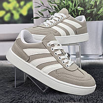 Кросівки жіночі Bromen сірі демісезонні на шнурках 8047, фото 3