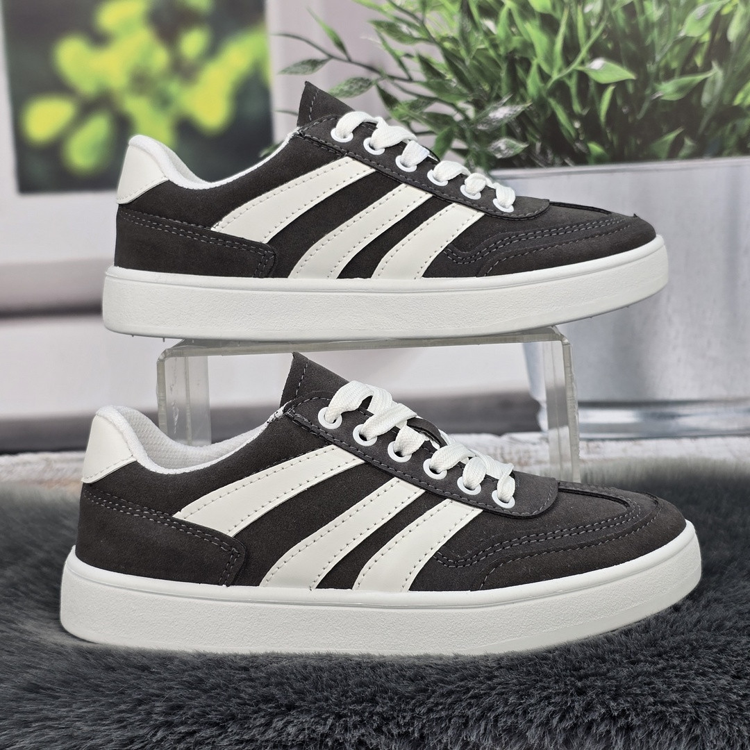 Кросівки жіночі Bromen темно-сірі демісезонні на шнурках 8047