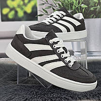 Кросівки жіночі Bromen темно-сірі демісезонні на шнурках 8047, фото 3