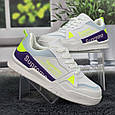 Кросівки жіночі FDEK білі з фіолетовим еко-шкіра 8046, фото 3