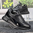 Кросівки жіночі Yimeli чорні шкіряні демісезонні 8044, фото 3