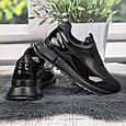 Кросівки жіночі Yimeli чорні шкіряні демісезонні 8044, фото 7
