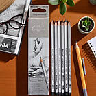 Набір простих олівців Marco 6 рівнів м'якості 7000/6HB-8B Упаковка 6 шт., фото 5