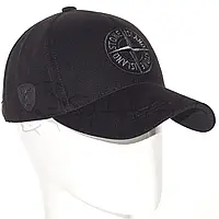 Кепка брендова вишивка з регулюванням бейсболка універсальна котонова Stone Island BTH23614 Чорний-чорний