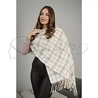 Палантин женский кашемировый с красивым узором шарф универсальный длинный теплый Марч Braxton 7032 Светло-бежевый