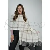 Палантин женский кашемировый с красивым узором шарф универсальный длинный теплый Альба Braxton 7036 Молочный