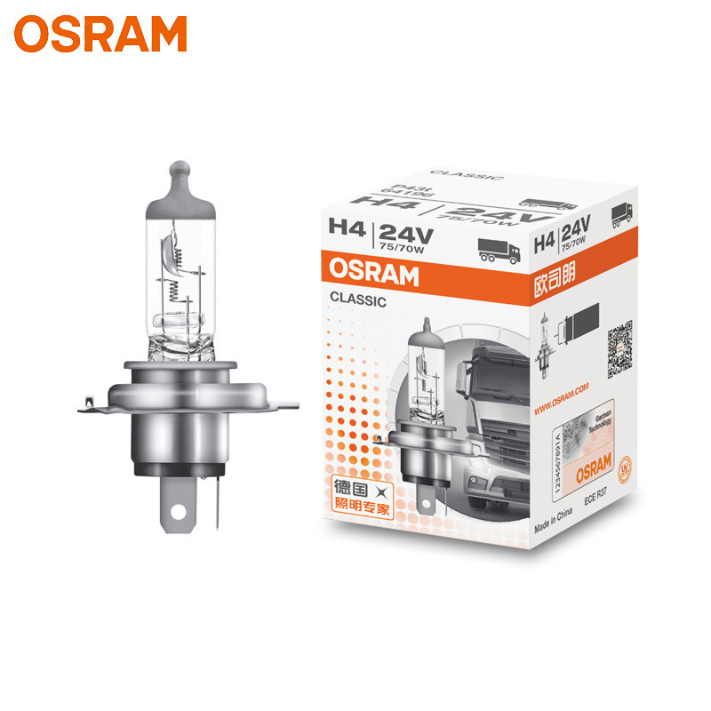 Галогенова лампа OSRAM H4 64196 75/70W 24V P43T 10X10X1, фото 1