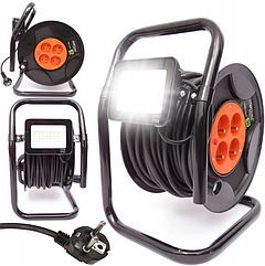 Подовжувач на котушці 30 м 3×2,5 мм на 4 розетки Kraft&Dele (Польща)