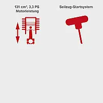 Газонокосарка бензинова Scheppach MP132-42 з двигуном 2,5 кВт та регулюванням 7 рівнів висоти, фото 6