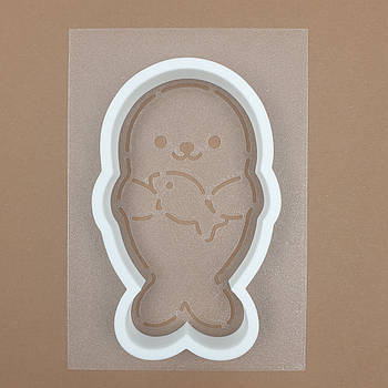 Набір вирубування з трафаретом Морський котик із рибкою 10.5 см