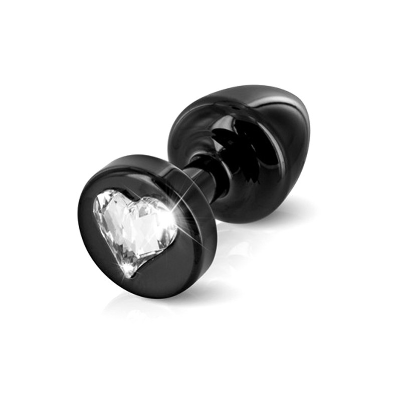 Анальна пробка з каменем SWAROVSKI — Anni R Heart Black Cristal, колір: чорний, фото 1