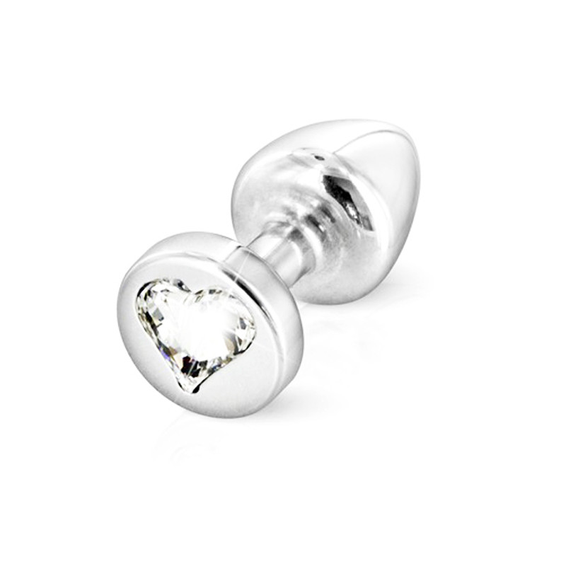 Анальна пробка з каменем SWAROVSKI у формі серця — Anni Heart Silver, колір: сріблястий, фото 1