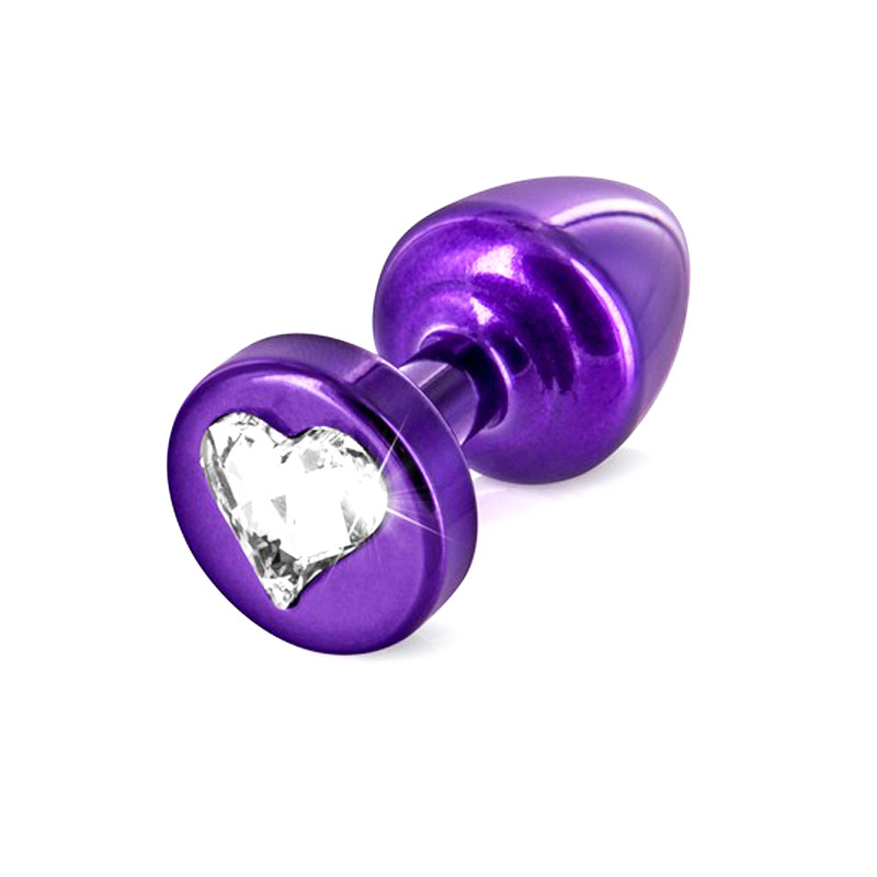 Анальна пробка з каменем SWAROVSKI — Anni R Heart Purple, колір: фіолетовий, фото 1