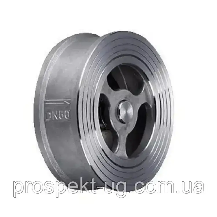 Клапан Ду150 Ру40 зворотний міжфланцевий дисковий нержавіючий AISI 304, фото 1