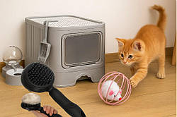 Набір для котика Туалет+щітка+іграшка