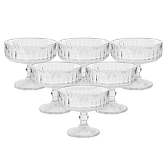 Набір креманок на ніжці 6 шт 300 (мл) скляні креманки для морозива, фруктов, десертів Прозорий Lugi