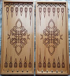 Нарди дерев'яні різьблені Лев 55 см ручної роботи, фото 3