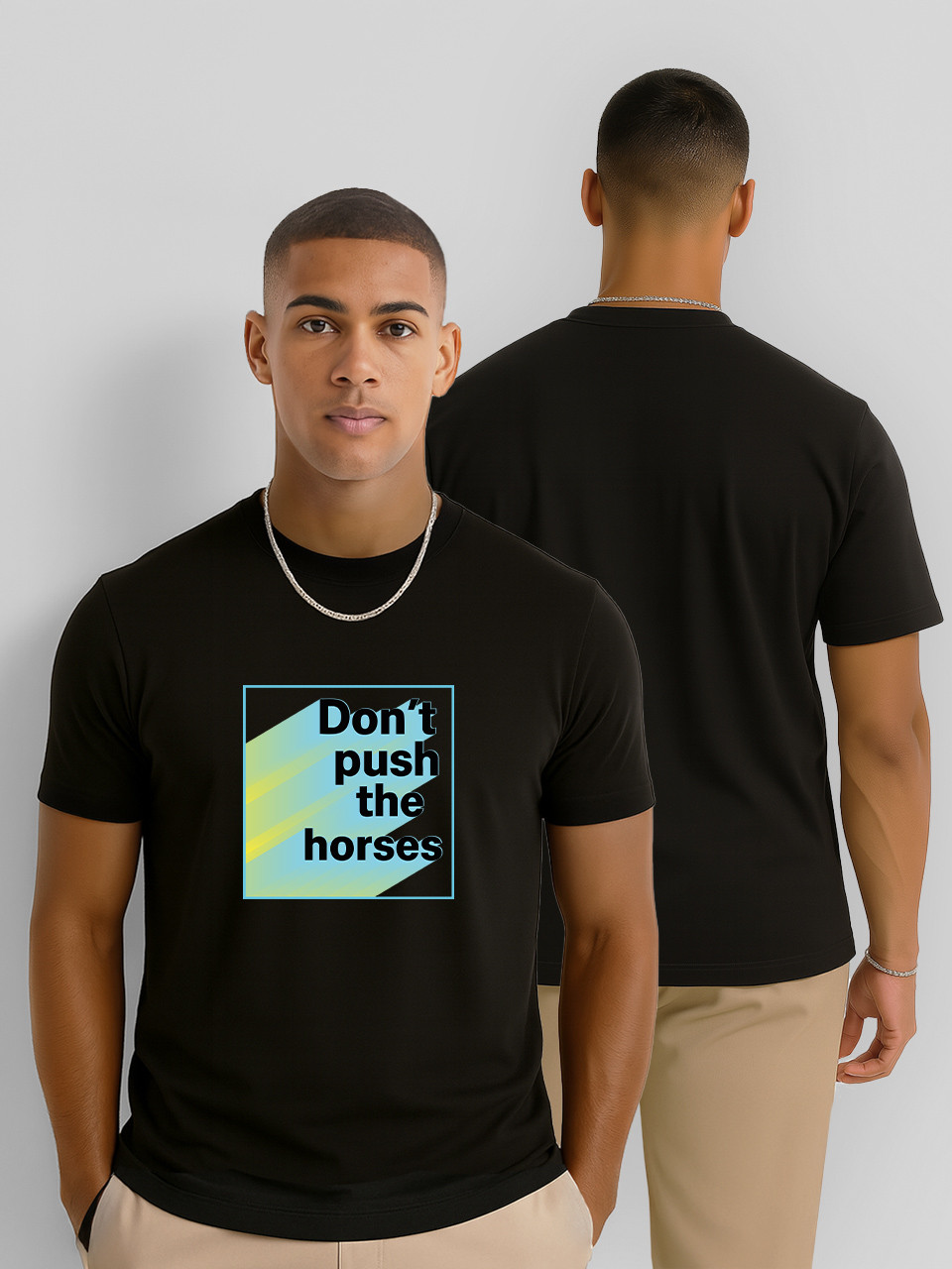 Футболка чоловіча Олександр Усік "Don't push the horses", футболка з принтом Меми