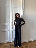 Жіночий базовий костюм із широкими штанами, фото 7