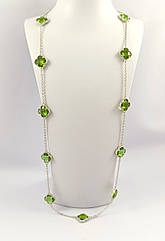 Срібне кольє з султанітом "Конюшина" Арт.КСЛТ/б-слт