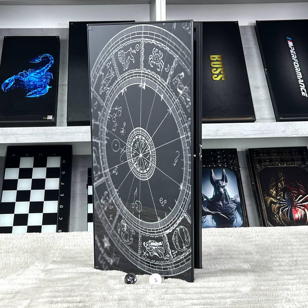 Нарди скляні, Близнюки, знак зодіаку, 61×27×5 см, арт. 250056, фото 1