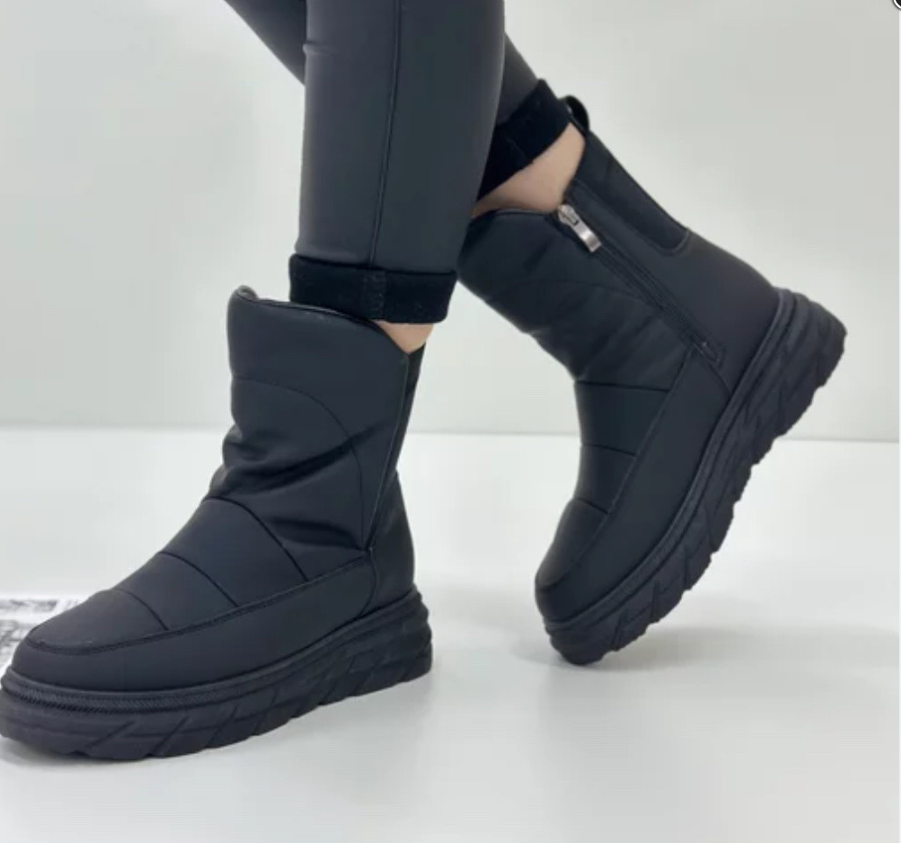 Жіночі чорні дутики шкіра розмір 36 39, фото 1