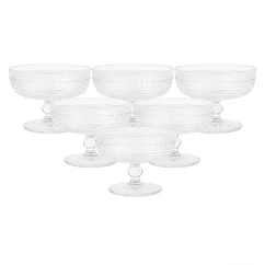 Набір креманок на ніжці 6 шт 300 мл скляні креманки для морозива, желе, десертів Прозорий