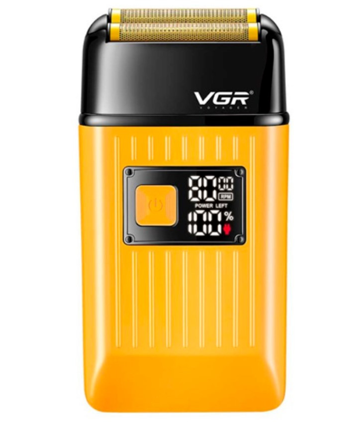 Чоловіча бритва VGR V-357 акумуляторна для різних типів гоління, Жовтий, фото 1