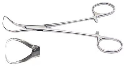 Затискач Цапка з кремальєрою для операційної білизни, 150 мм., фото 1