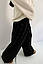 Жіночі модні вільні штани оверсайз зі стрілками знизу на затяжках, сірі, чорні, розмір 42/48, фото 4
