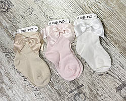 Бавовняні шкарпетки для дівчаток 0-6,6-12,12-18 місяців з бантиком